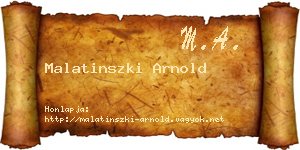 Malatinszki Arnold névjegykártya